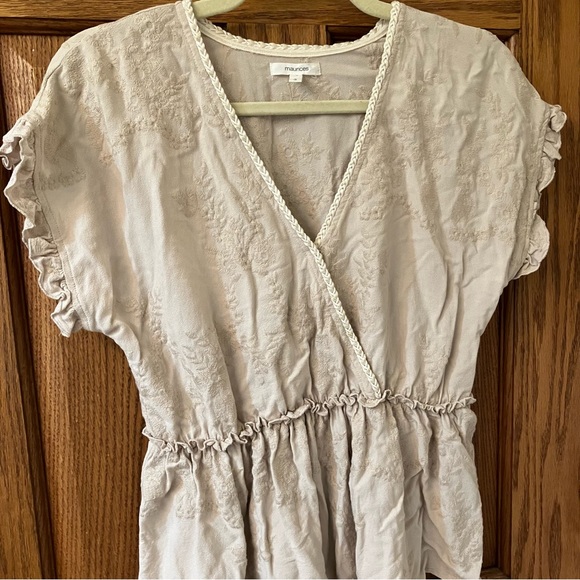 Maurice’s Embroidered Floral Ruffle Peplum Top Size S - Picture 3 of 9